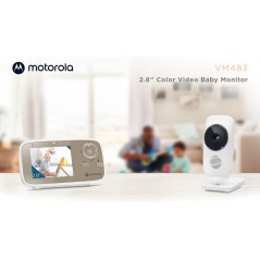 Motorola VM483 Baby Video Monitor 300m FHSS - Gold & White | Secure & Clear Connection